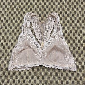 Eberjey Colette Lace Racerback Bralette Lace Bralette in Champagne L NWOT